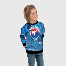 Свитшот детский ТХЭКВОНДО ITF МОРСКИЕ ВОЛНЫ, цвет: 3D-черный — фото 2
