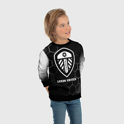 Свитшот детский Leeds United sport на темном фоне, цвет: 3D-черный — фото 2