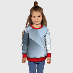 Свитшот детский Абстрактная геометрическая серебряная постройка, цвет: 3D-красный — фото 2