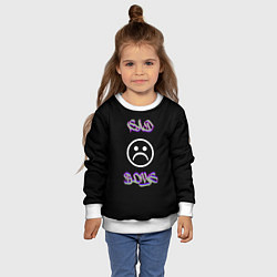 Свитшот детский Sad boys лого, цвет: 3D-белый — фото 2