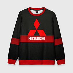 Свитшот детский Mitsubishi - логотип - красная полоса, цвет: 3D-красный