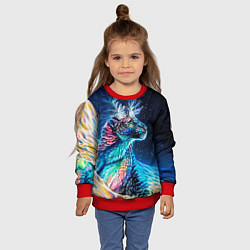 Свитшот детский Неоновый сказочный леопард, цвет: 3D-красный — фото 2