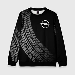 Свитшот детский Opel tire tracks, цвет: 3D-черный