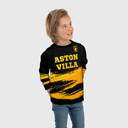 Свитшот детский Aston Villa - gold gradient: символ сверху, цвет: 3D-черный — фото 2