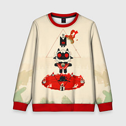 Свитшот детский Cult of the lamb art, цвет: 3D-красный