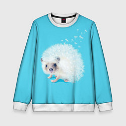 Детский свитшот Белый ежик одуванчик