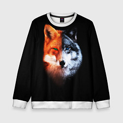 Свитшот детский Волк и Лисица, цвет: 3D-белый