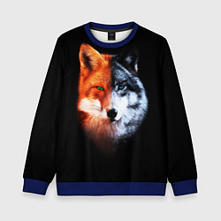 Свитшот детский Волк и Лисица, цвет: 3D-синий