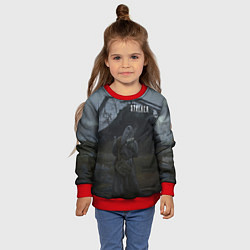 Свитшот детский STALKER Одиночка На Болотах Возле Вертолёта, цвет: 3D-красный — фото 2