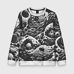Свитшот детский Тёмный космический паттерн, цвет: 3D-белый