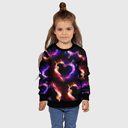 Свитшот детский Пламенное сердце - паттерн, цвет: 3D-черный — фото 2
