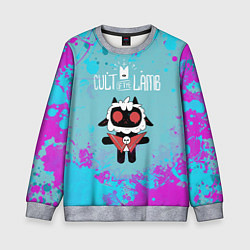 Свитшот детский Овечка арт - Cult of the lamb, цвет: 3D-меланж