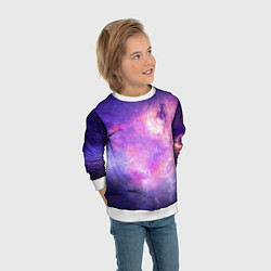 Свитшот детский Космическая ветренная вспышка, цвет: 3D-белый — фото 2