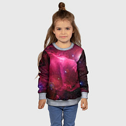 Свитшот детский Рубиновая туманность, цвет: 3D-меланж — фото 2