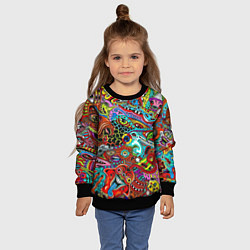 Свитшот детский Радужная картина, цвет: 3D-черный — фото 2