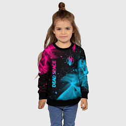Свитшот детский Dead Space - neon gradient: символ и надпись верти, цвет: 3D-черный — фото 2