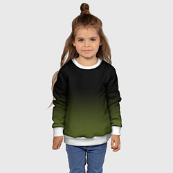 Свитшот детский Черный и хвойный зеленый градиент, цвет: 3D-белый — фото 2