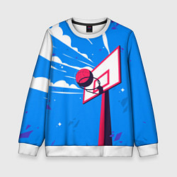 Свитшот детский Баскетбольное кольцо и небо, цвет: 3D-белый