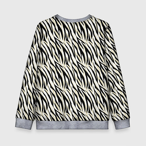 Детский свитшот Тигровый полосатый узор-черные, бежевые полосы на / 3D-Меланж – фото 2