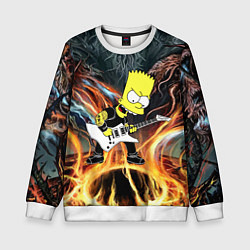 Свитшот детский Барт Симпсон - соло на гитаре, цвет: 3D-белый
