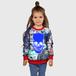 Свитшот детский Синий череп Барта Симпсона, цвет: 3D-красный — фото 2