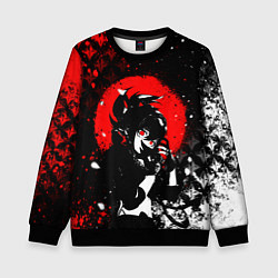 Свитшот детский Куки шинобу - Мрачный Геншин, цвет: 3D-черный
