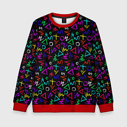 Свитшот детский League Of Legends: Arcane neon logo, цвет: 3D-красный