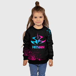 Свитшот детский Hitman - neon gradient, цвет: 3D-черный — фото 2
