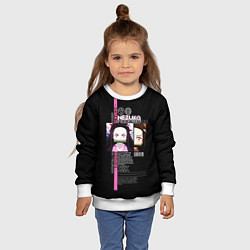 Свитшот детский Незуко Камадо - Клинок, рассекающий демонов, цвет: 3D-белый — фото 2