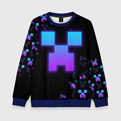 Свитшот детский Minecraft градиент, цвет: 3D-синий