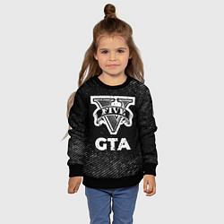 Свитшот детский GTA с потертостями на темном фоне, цвет: 3D-черный — фото 2