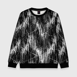 Свитшот детский Черно-белые штрихи, зигзаг, цвет: 3D-черный