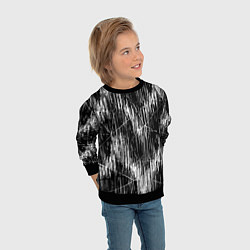 Свитшот детский Черно-белые штрихи, зигзаг, цвет: 3D-черный — фото 2