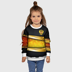 Свитшот детский Black & gold - герб России, цвет: 3D-белый — фото 2