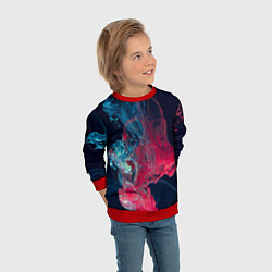 Свитшот детский Полёт красок во тьме, цвет: 3D-красный — фото 2