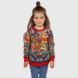 Свитшот детский Красочная иллюстрация, цвет: 3D-красный — фото 2