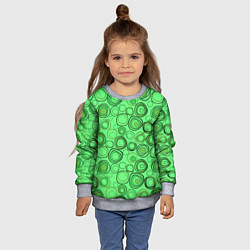 Свитшот детский Ярко-зеленый неоновый абстрактный узор, цвет: 3D-меланж — фото 2