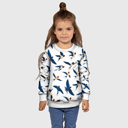 Свитшот детский Ласточки парят в небе, цвет: 3D-белый — фото 2