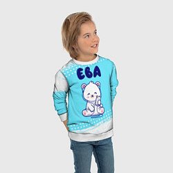 Свитшот детский Ева белый мишка, цвет: 3D-белый — фото 2