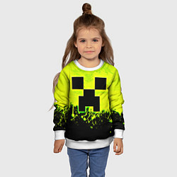 Свитшот детский Creeper neon, цвет: 3D-белый — фото 2