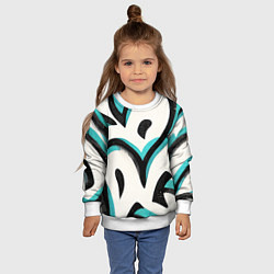 Свитшот детский Узоры в стиле граффити, цвет: 3D-белый — фото 2