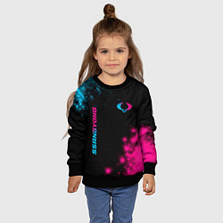 Свитшот детский SsangYong - neon gradient: надпись, символ, цвет: 3D-черный — фото 2