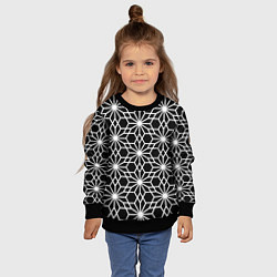 Свитшот детский Абстрактный чёрно-белый узoр, цвет: 3D-черный — фото 2