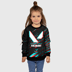 Свитшот детский Valorant в стиле glitch и баги графики на темном ф, цвет: 3D-черный — фото 2