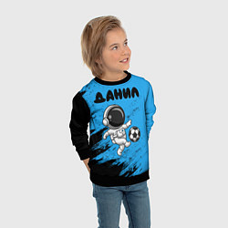 Свитшот детский Данил космонавт футболист, цвет: 3D-черный — фото 2