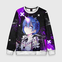 Свитшот детский Rem - ReZero - Абстракция, цвет: 3D-белый