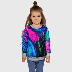 Свитшот детский Неоновые краски - абстракция, цвет: 3D-меланж — фото 2