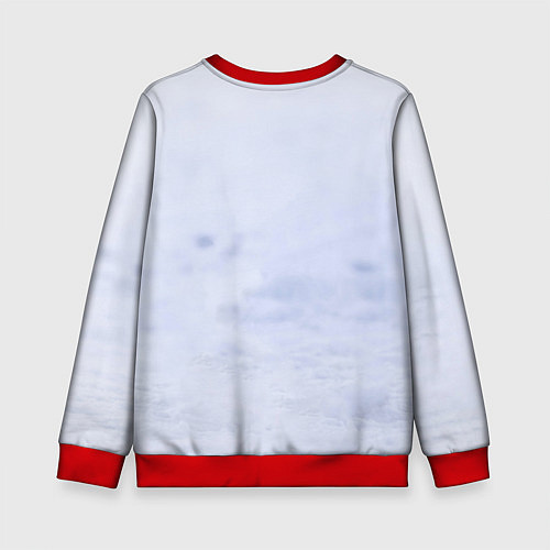 Детский свитшот Просто песец на снегу / 3D-Красный – фото 2