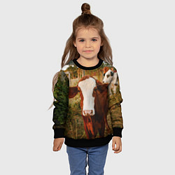 Свитшот детский Милая коровка, цвет: 3D-черный — фото 2