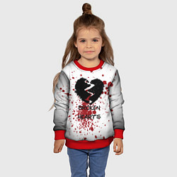 Свитшот детский Разбитое черное сердце, цвет: 3D-красный — фото 2